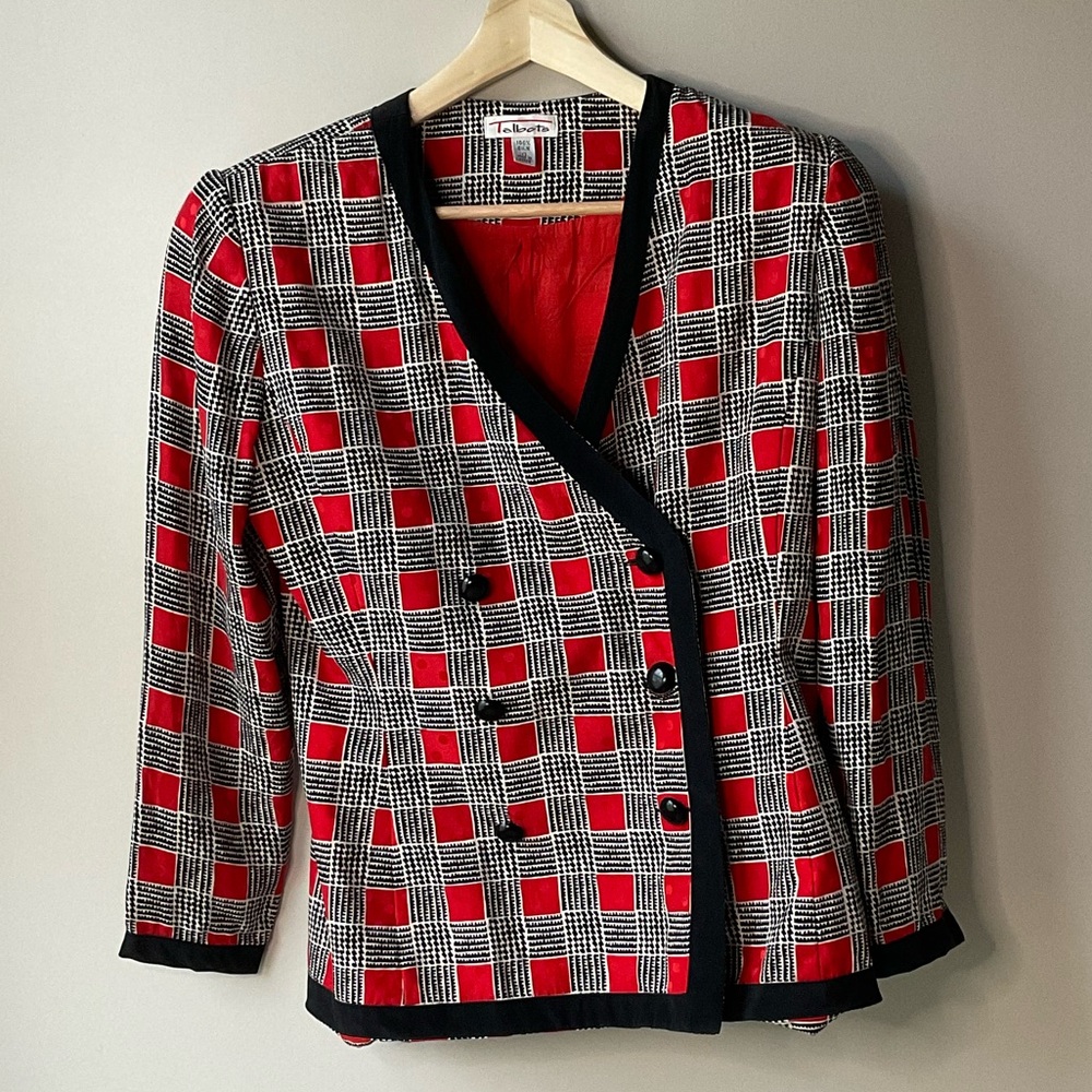 Talbots 100% Silk Patterned Jacket Size 8